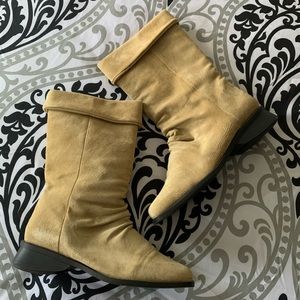 Camel Colored Suede Boots